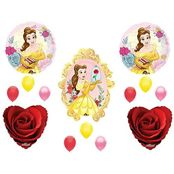 BEAUTY & THE BEAST Disney Movie Birthday Party Balloons Decoration Supplies Rose